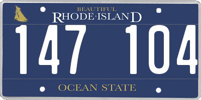 RI license plate 147104