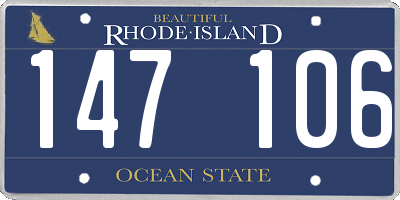 RI license plate 147106