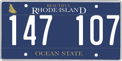 RI license plate 147107