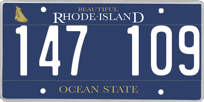 RI license plate 147109