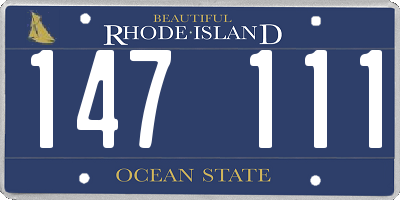 RI license plate 147111