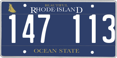 RI license plate 147113