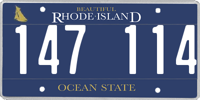 RI license plate 147114