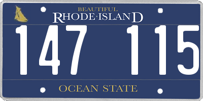 RI license plate 147115