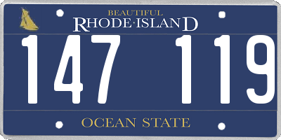 RI license plate 147119