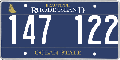 RI license plate 147122