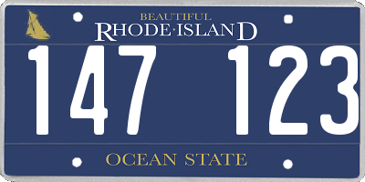 RI license plate 147123