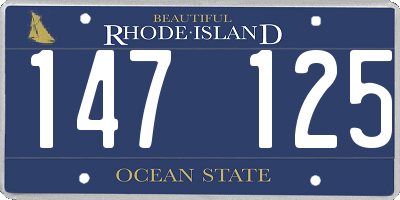 RI license plate 147125