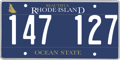 RI license plate 147127