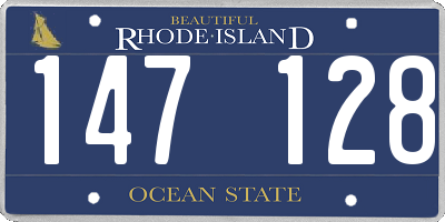 RI license plate 147128