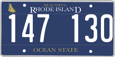 RI license plate 147130