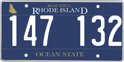 RI license plate 147132