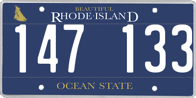 RI license plate 147133