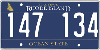 RI license plate 147134