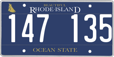 RI license plate 147135