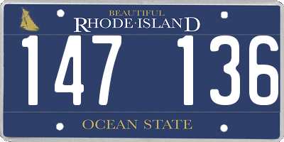 RI license plate 147136