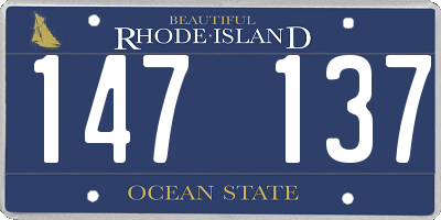 RI license plate 147137