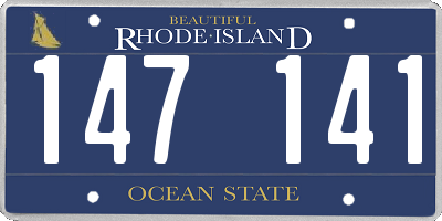 RI license plate 147141