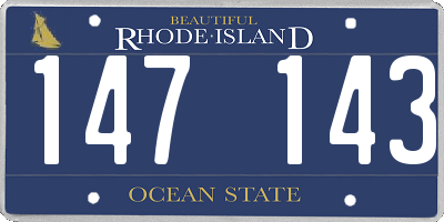 RI license plate 147143