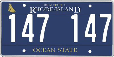 RI license plate 147147