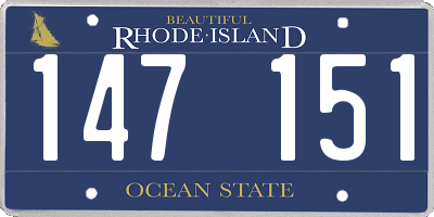 RI license plate 147151