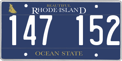RI license plate 147152