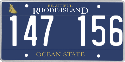 RI license plate 147156