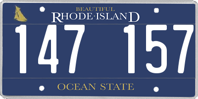 RI license plate 147157