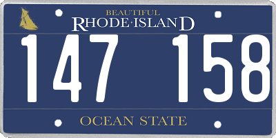 RI license plate 147158