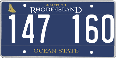 RI license plate 147160