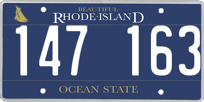 RI license plate 147163