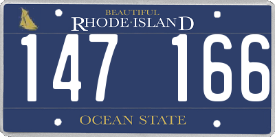 RI license plate 147166