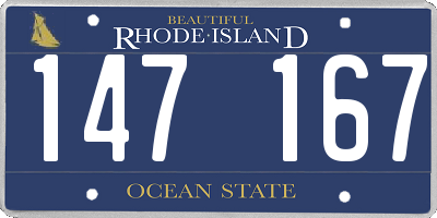 RI license plate 147167