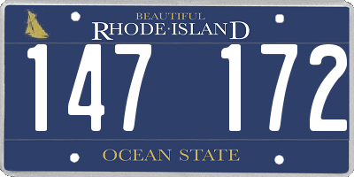 RI license plate 147172