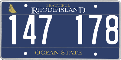 RI license plate 147178