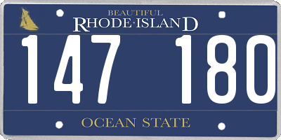 RI license plate 147180