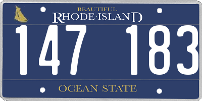 RI license plate 147183