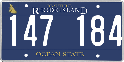 RI license plate 147184