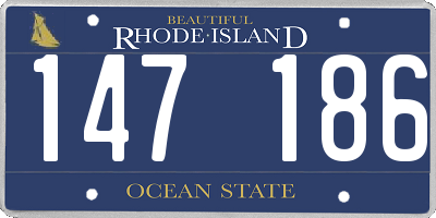 RI license plate 147186