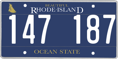RI license plate 147187