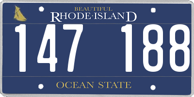 RI license plate 147188
