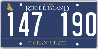 RI license plate 147190