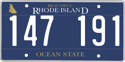 RI license plate 147191
