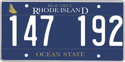 RI license plate 147192