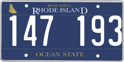 RI license plate 147193