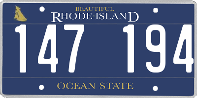 RI license plate 147194