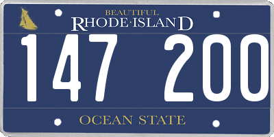 RI license plate 147200
