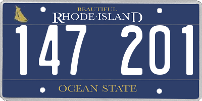RI license plate 147201