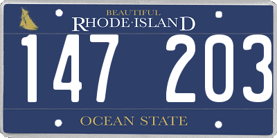 RI license plate 147203