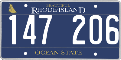 RI license plate 147206